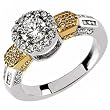 Two Tone Diamond Classic Engagement Ring (Center stone is not included)