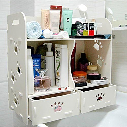 Creative 4 Layers Muti-Use Wooden Cosmetics Make up Storage Box Colors for Bathroom Bedroom Office