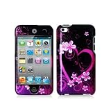 Purple Love Design Hard Snap-on Crystal Skin Case Cover Accessory for Apple Ipod Touch 4th Generation 4g 4 New by ElectroMaster