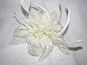 Cream Chiffon flower & feather Fascinator Perfect for Wedding, Races or Special Event