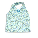 Mulberribush - Toddler Girls Floral Halter Top, Blue, Yellow