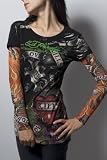 Apparel : Ed Hardy - Love Kills Slowly Tattoo Sleeve W/ Stone (Black)