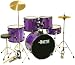 Musical Instruments : Purple 5 Piece Drum Set with Cymbals Stands Hardware Stool and Sticks Full Adult Size Complete