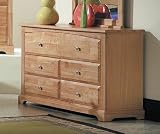 Contemporary Maple Finish Solid Wood Storage Dresser