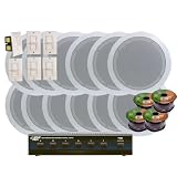 KTHSP126 - 6 Room In-Ceiling 6 Home Speaker System w/6 Volume Controls Knob & Selector