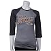 Baltimore Raven T Shirt : Baltimore Raven Ladies Charcoal 3/4 Raglan Triblend Premium T Shirt