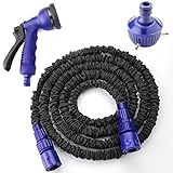 散水 ホース KINGTOP 伸縮ホース 22.5メートル 伸びる マジック ホース リール 二層構造ゴム 7種散水パターン プラスチック製ボールロック 改良版 洗車/庭/ガーデニング/ベランダ/掃除