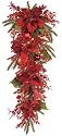 GKI Bethlehem Lighting Mixed Poinsettia 36-Inch Christmas Teardrop with 35 Clear Mini