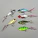 SAGUARO 4pcs 55mm VIB Metal Spoon Fishing Hard Lure Bass Blade Crank Bait Treble Hooks Spinners Sequins Paillette with Pin Feather Vibration Fishing Tackle Tools