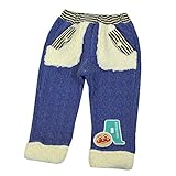 アンパンマン ケーブルニット風 キルト裾ボア ロングパンツ 男の子 女の子 Anpanman （ブルー95cm）