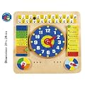 Calendrier et pendule en bois pour apprentissage
