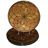 Le Souk Ceramique 11-Inch Set of 4 Dinner Plates, Honey Design