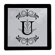 Glass Trivet Regalia Monogram U Glass Trivet Regalia Monogram U