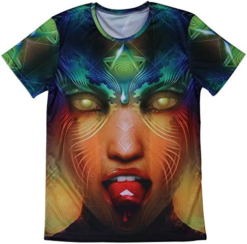 Men's Cool Decorative Pattern Printed O Neck Short Sleeve Tee Tops (Large, Tba0045)