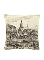 COINCASA Cojín 40 x 40 cm (Crudo/Negro)