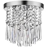Dainolite JOS-10-3-FH 3-Light Crystal Flush Mounted Fixture, Polished Chrome/Crystal
