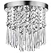 Dainolite JOS-10-3-FH-PC Josephine Crystal Flush Mount Fixture, 3-Light, Polished Chrome