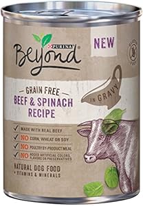 Purina Beyond Wet Dog Food, Grain Free, Beef & Spinach Recipe, 12.5-Ounce Can, Pack of 12