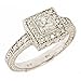 14K White Gold Princess Cut Diamond Engagement Ring Certified $5000 Value (1.03cttw, SI-1 Clarity, D Color)
