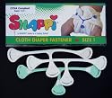 Snappi Cloth Diaper Fasteners - Pack of 3 (1 Mint Green / 2 White)