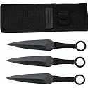 Three Piece Black Ninja Kunai Dagger Set 6 1/2 Inch