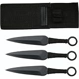 Three Piece Black Ninja Kunai Dagger Set 6 1/2 Inch