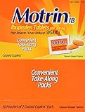 Motrin Ibuprofen Individually Wrapped Medication, 50 Doses of Two Tablets, 200mg
