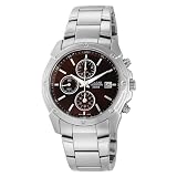 Pulsar Chronograph Steel Bracelet Dark Brown Dial Men's watch #PF8335