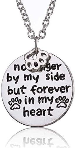 "Forever in my heart" Dog Paw Print Pendant with Necklace Love Pet