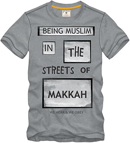Men's 100% Cotton Classic Print Islam Muslim Arabic Crew Neck T-shirt Tee Shirts