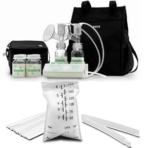 Ameda 17077 Purely Yours Breast Pump with Carry All Bag and Ameda Milk Storage Bags