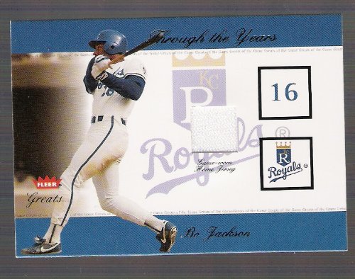 BO JACKSON 2002 Fleer Greats Through The Years JERSEY CARD Kansas City Royals Baseball