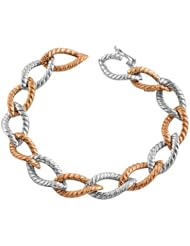 14 Karat Two-tone Gold Braided Cable Link Bracelet (7 Inch)