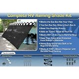 Black RV Awning Shade Net Complete Kit 8 x 20 RV Awning Shade Kit by Good Life Dist.