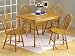 5pc Oak Finish Wood Dining Table & 4 Windsor Chairs Set