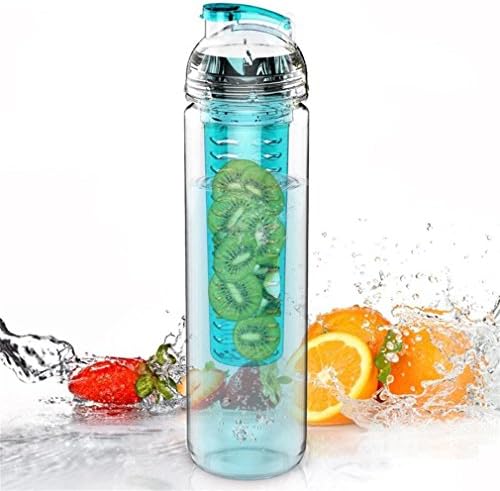 MOSHIRLEY Tritan Sport Water Bottle with Fruit Flavor Infuser 27oz(blue)