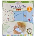 Summer Infant Cotton Swaddle Me (Pack of 3, Blue)