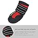 Uarter Waterproof Pet Boots for Large Dogs Labrador Husky Shoes 4 Pcs in Size 6 Red