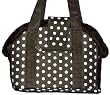 Designer Pet Carrier - Polka Dot Pet Carrier - Black with White Polka Dots - Small
