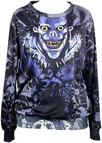 Women Anime Version Winter Fashion Devil Printed Long Sleeve Sweatshirt