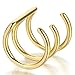 2pcs Gold Color Stainless Steel Ear Cuff Ear Clip Non-Piercing Clip On Earrings for Men and Women