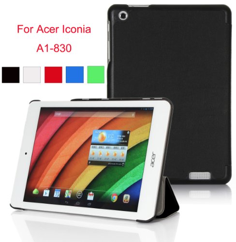 VSTN ® Acer Iconia A1-830 ultra-thin Smart Cover Case with Auto Sleep/Wake Function, Only fit Acer Iconia A1-830 [Life Time Warranty] (For Acer Iconia A1-830, Black)