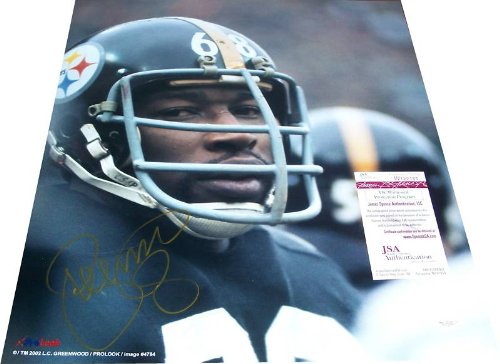 LC Greenwood Steelers AUTO 16x20 Photo JSA Cert