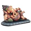 Hand Carved Relaxing Wooden Ganesh Statue