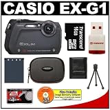 Casio Exilim EX-G1 Endurance Shockproof / Waterproof Digital Camera (Black) + 16GB Card + Battery + Case + Accessory Kit