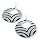 Large Crystal Round Drop Pierced Earrings Silver & Black