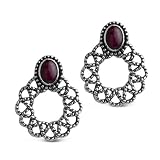 Search : Ruby and Sterling Silver Wreath Shape Earrings