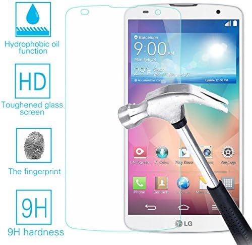 LG Optimus G Pro 2 / F350 Real Tempered Glass Screen Protector Guard,Bubble-free Anti-Scratch Ultra Clear 9H Premium Tempered Glass 0.26mm HD Screen Protector Film for LG Optimus G Pro 2 / F350