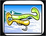Decorated Mouse Pad with green, mountain, worm, yellow, bait