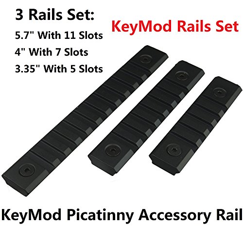 Field Sport 3 Rails KeyMod Picatinny Accessory Rail Set, 5.7